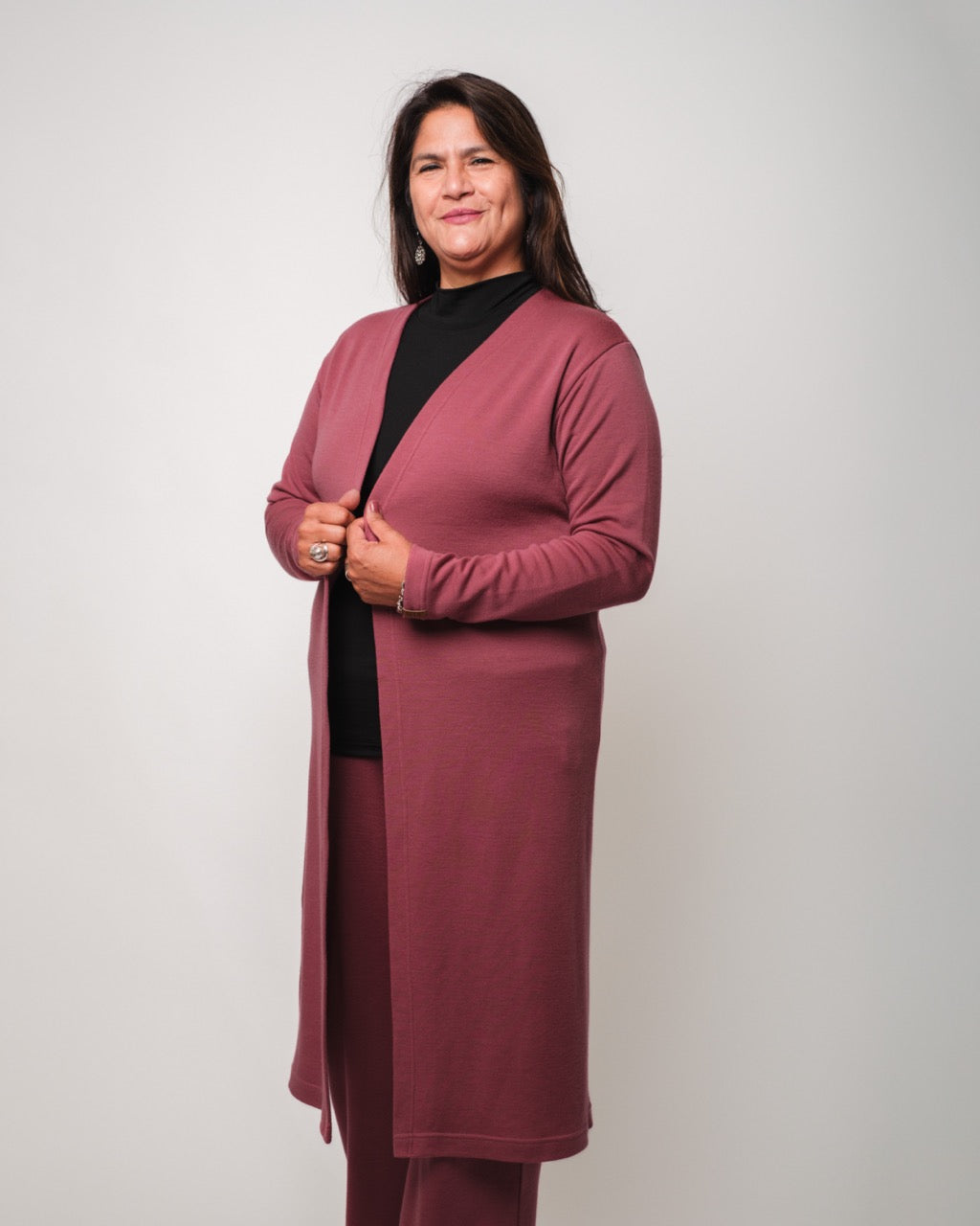 LONG MERINO WOOL CARDIGAN, CALLUNA