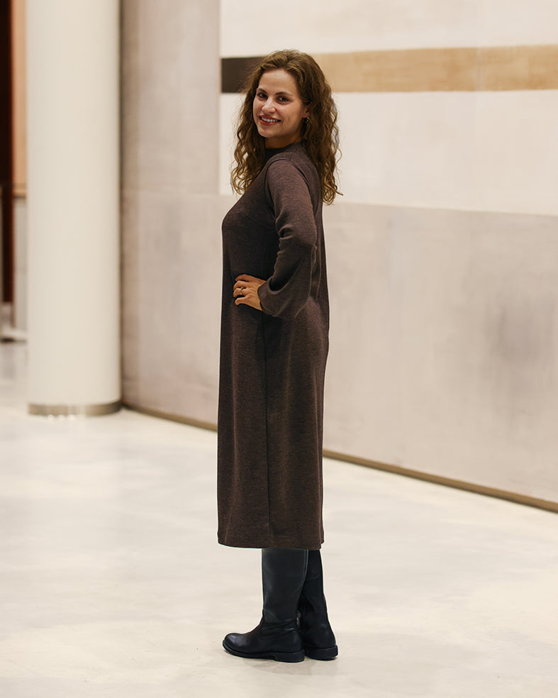 ELEGANSSI - MERINO DRESS MOCHA