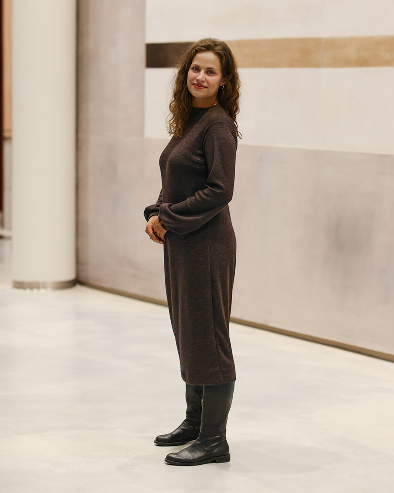 ELEGANSSI - MERINO DRESS MOCHA