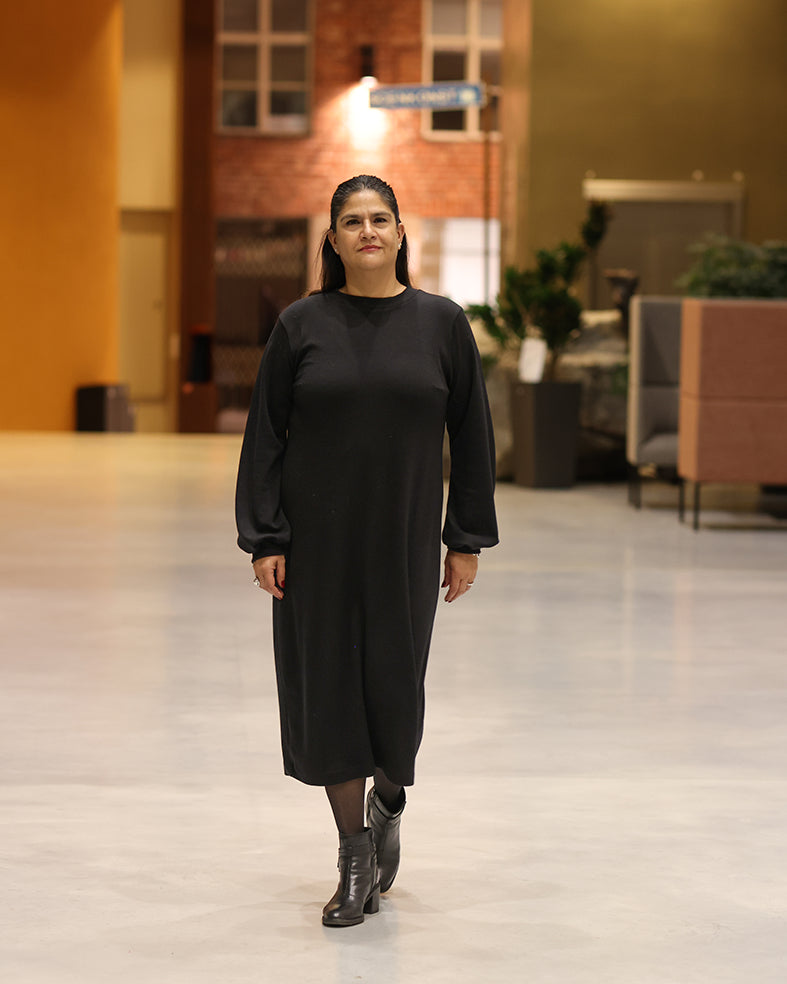 ELEGANSSI - MERINO DRESS BLACK