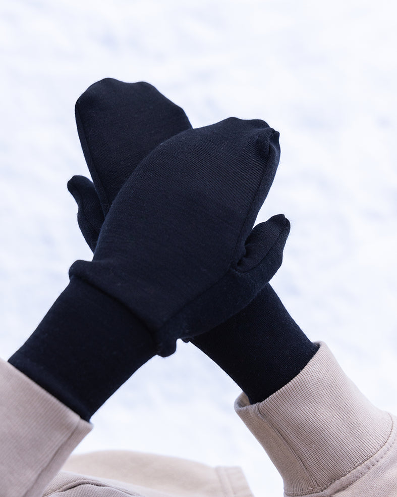 Lasten mustat lapaset - lämpimät lapaset ulkoiluun