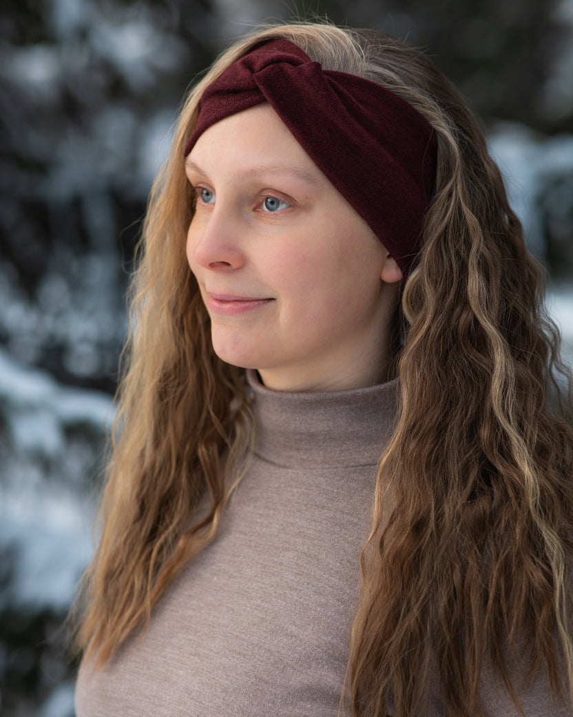 KNOTTED MERINO HEADBAND, BLACK