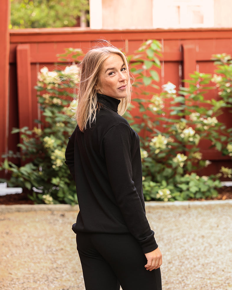 VARMA - MERINO POLO UNISEX, BLACK