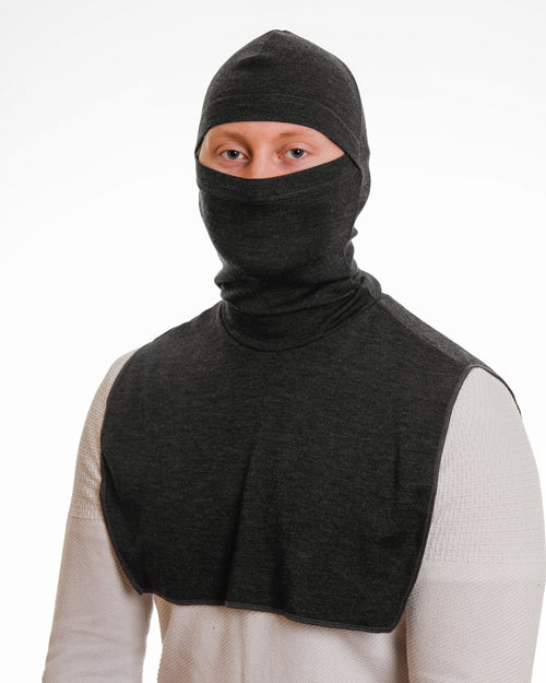 Merinovilla kypärälakki harmaa - pitää kasvot lämpimänä