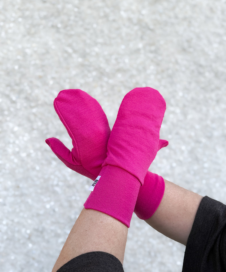 Kosketusnäyttöystävälliset merinovillalapaset Hot Pink