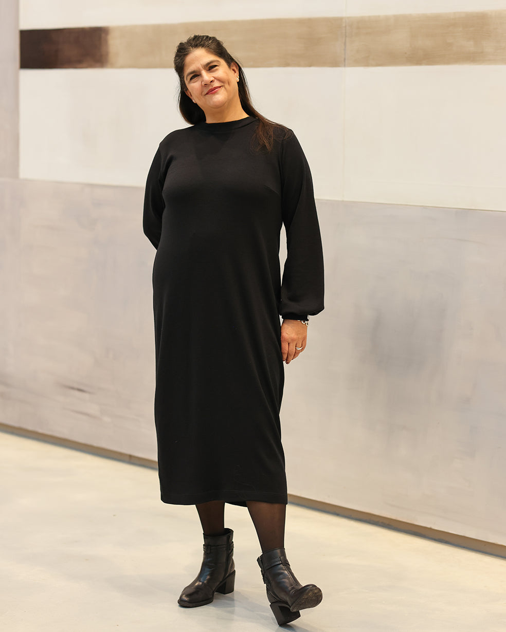ELEGANSSI - MERINO DRESS BLACK
