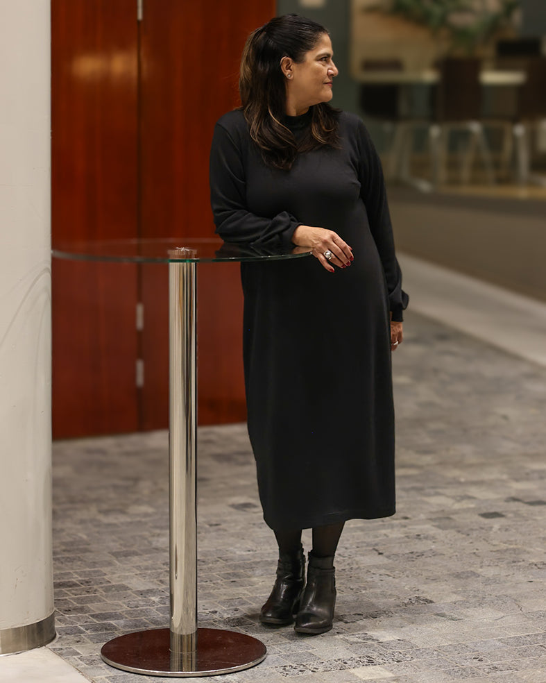 ELEGANSSI - MERINO DRESS BLACK