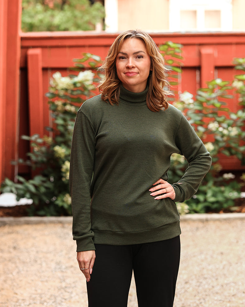 VARMA - MERINO POLO UNISEX, FOREST GREEN