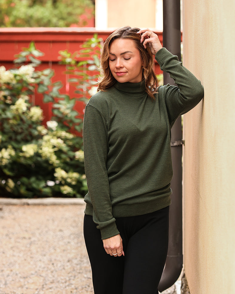 VARMA - MERINO POLO UNISEX, FOREST GREEN