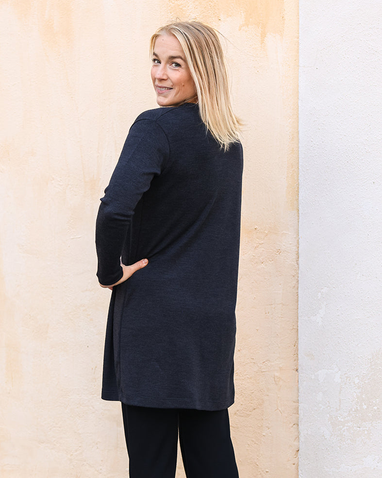 LEMPI - MERINO CARDIGAN, BLACK