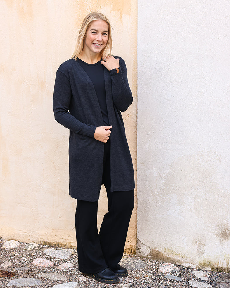 LEMPI - MERINO CARDIGAN, BLACK